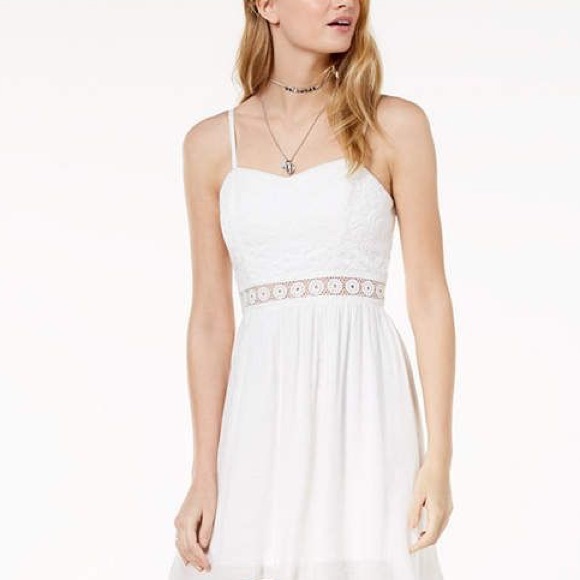 little white dress lace Emerson Puff Sleeve White Mini Dress • American Threads Women's Clothes main image 0